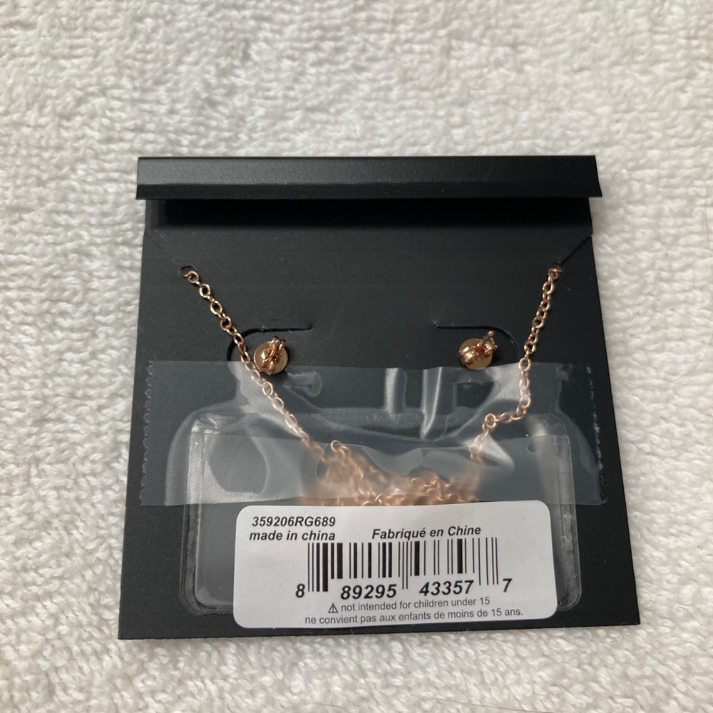 COACH Open Circle Necklace And Tea Rose Stud Set - Picture 5 of 5